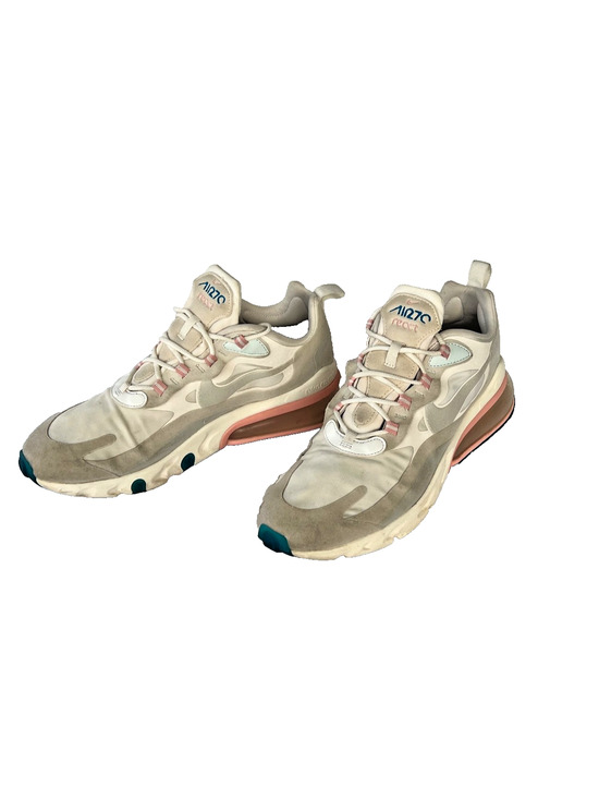 Nike Shoes - Nike Air Max 270 React Women’s 10 White Beige Pink Running Sneakers AT6174-100